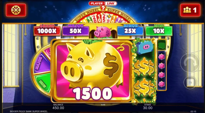 Výhra Bigger Piggy Bank Super Wheel
